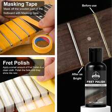 Guitar Cleaning Kit - 8-Piece Professional Maintenance Set With Guitar Cleaner, Fretboard Oil, Polish Wax, String Cleaner, 3-In-1 Cutter & Microfiber Cloth - Black - View 4