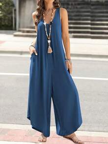 Mono con Tirantes Traseros y Pantalón Irregular - Azul - Ver 3