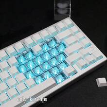 21件透明愛心鍵帽，PC材質，Cherry高度，適用於61/64/68/75/84/87/98/104/108鍵機械鍵盤，兼容Cherry/Gateron MX軸，高品質耐磨不褪色不沾油，適合禮品與個人使用，熱插拔個性化DIY客製化鍵帽套裝，桌面搭配，電競鍵盤配件 - 查看 3
