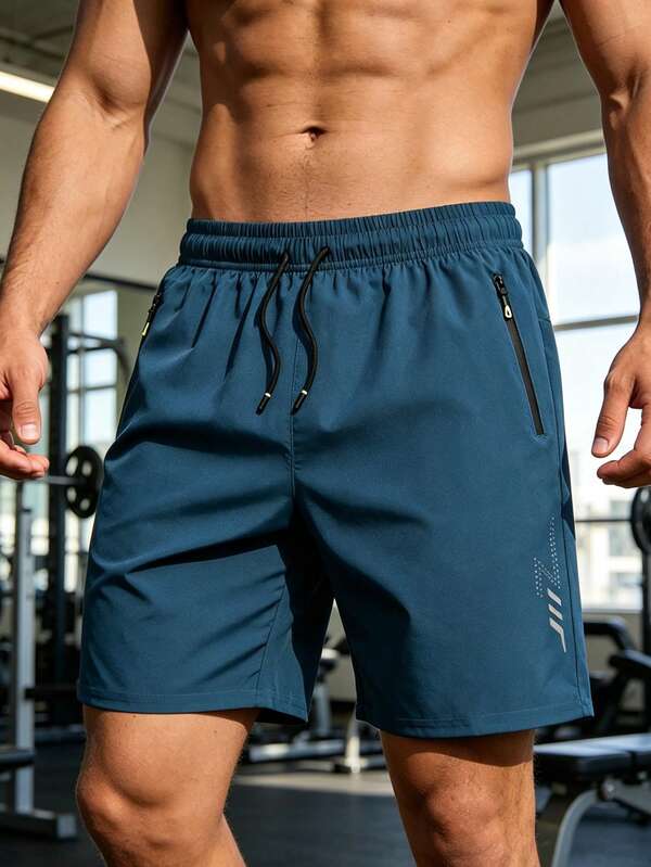 Boyfriend Style Polyester Mesh Summer Sports Short For Men, Outdoor Running Fitness Shorts