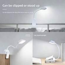 New Rechargeable LED Clamp Book Light, 360° Rotatable & Bendable, 3 Color Temperatures Dimmable, USB Charging Portable Reading Lamp, Bedroom Night Light - 夾書燈 - 查看 10