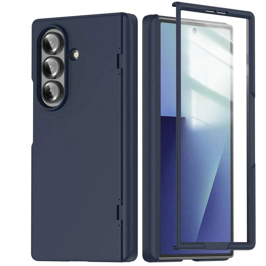 Case Designed For Samsung Galaxy Z Fold 7, With Built-In Screen Protector And Full Hard PC Cover For Greater Shock Resistance. - 深藍色 - 查看 1