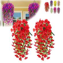 4/8pcs Artificial Morning Glory Plant Outdoor Simulated Flowers- No Maintenance Required- Multifunctional UV-Resistant Realistic Hanging Plants, Suitable For Home Decoration, Outdoor Courtyard, Porch, Terrace, Home Garden Decoration - Multicolor - View 14