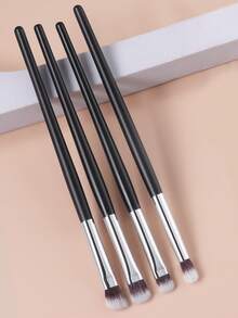 ronshadow Bộ 4 cọ trang điểm mắt đa năng - Cọ tán phấn mắt, cọ làm mờ, cọ vẽ chi tiết, cọ che khuyết điểm, cọ lấy phấn dễ dàng, dụng cụ trang điểm mắt hoàn chỉnh - màu đen - Xem 1