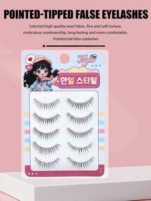 5 pares de pestañas invisibles de diablo con cola puntiaguda, pestañas grandes naturales, suaves y ligeras, cómodas para citas y fiestas - Pestañas Spiky Manga - Ver 4