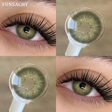 FUNSACHY زوج واحد من عدسات لاصقة خضراء ناعمة، مناسبة للمواعدة أو الارتداء اليومي، مريحة وطبيعية، للارتداء طويل الأمد - ميتاترون-أخضر - مشاهدة 2