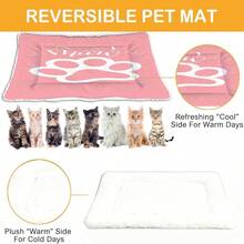1pc Soft Pet Bed Cushion, Reversible Dog/Cat Kennel Mat With Geometric Text & Cat Pattern, Washable, Suitable For Small/Medium/Large Dogs, 4-Season Use - Multicolor - View 4