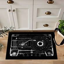 1pc Magnetic Tape Pattern Printed Floor Mat, Silica Gel Kitchen Carpet, Kitchen Mat, Rug, Easy To Clean, Rectangular Printed, Suitable For Living Room, Bedroom, Hallway, Bathroom, Laundry Room - Polyester Carpet, Suitable For Indoor And Outdoor Home Decor - Multicolor - View 3