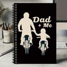 100-Page Spiral Notebook With Parent-Child Motorcycle Riding Cover Design, Warm And Loving. Suitable For Work Records, Study Notes, Diary Writing, Graduation Gifts, Birthday Gifts, Daily Planning, And Memo Use. - A - View 5