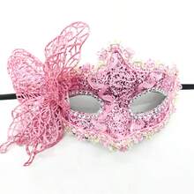 1pc Women's Handheld Masquerade Mask, Half Face Mask, Party Halloween Floral Mask, Fashion Half Face Mask Prop, Mysterious Sexy Masquerade Fake Feather Handheld Mask, Suitable For Parties, Celebrations, Performances - A - View 12