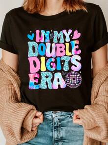 Women's T-Shirt For Spring And Summer - Black - View 7