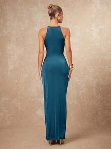 Women Midi Dresses - 藍綠色的水 - 查看 2