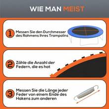 Round Trampoline Mat, Made Of Polypropylene, Orange - Black + Orange - View 3