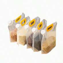 5 Reusable Food Storage Bags With Spout - Leak-Proof Seal, Stand-Up, Freezer And Microwave - Perfect For Lunch, Meat, Fruit And Vegetables - Essential Kitchen Organization Tool - View 11