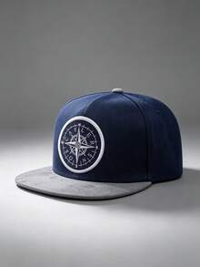 1pc Unisex Fashion Compass Embroidered Hip-Hop Color-Block Baseball Cap , Adjustable , Perfect For Outdoor Activities, Travel, And Running - Compass - View 12