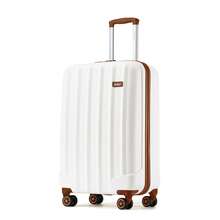 Cabin Luggage Carry On Suitcase 19 24 28 Inch ABS Hardshell TSA Lock 360 Spinner Wheels Lightweight 3 Piece Set Hand Check In Travel Unisex Sizes - Milky - View 14
