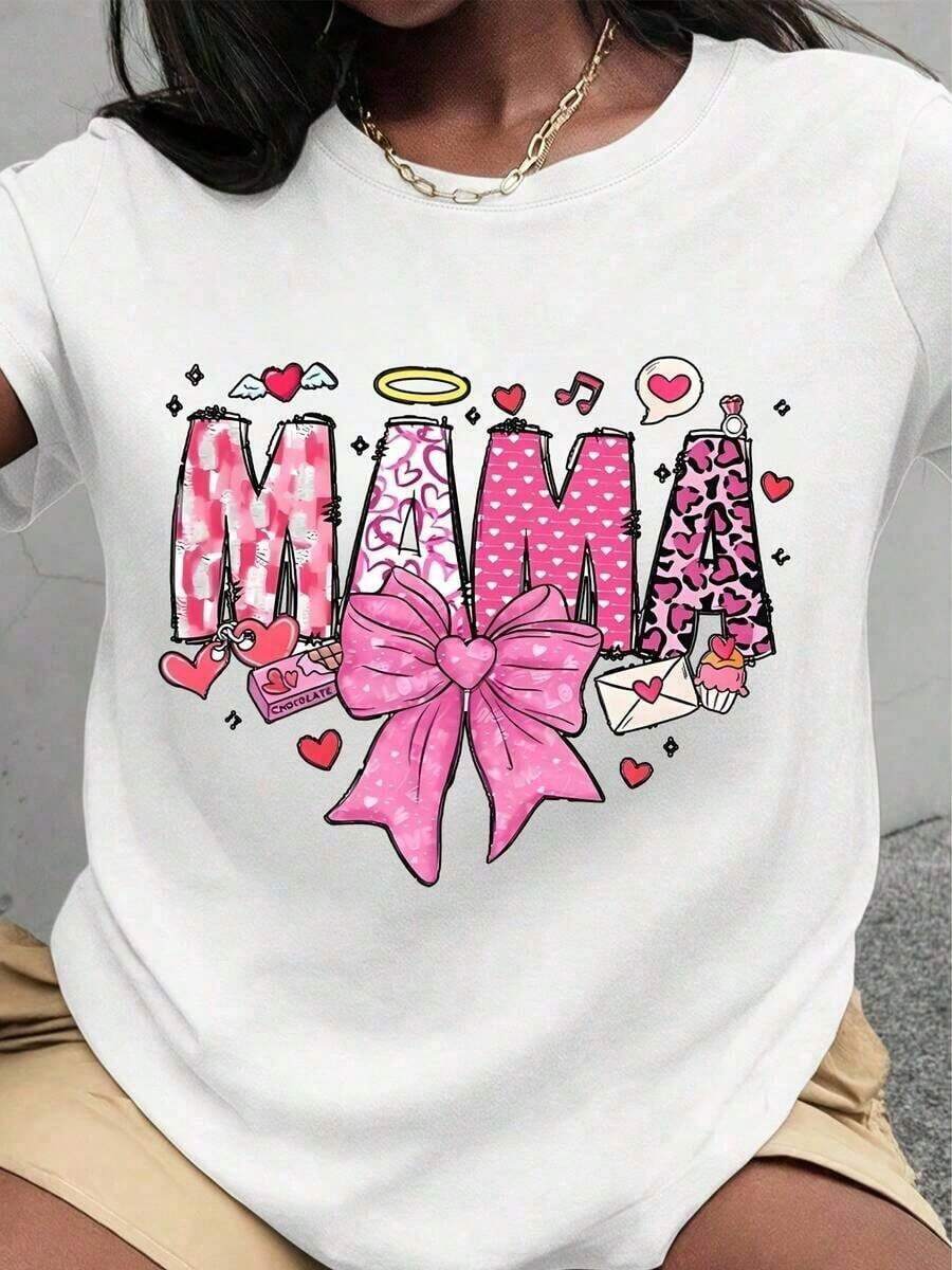 Special Offer: Women's Valentine's Day T-Shirt - T-Shirt With Bright Red Heart And Pink Hearts Design For Mother's Day And Valentine's Day - 白3 - 查看 1