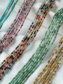 1 Strand Natural Agates Stone Beads Stones Multicolor Boho Loose Gemstone Beads Energy Healing Beads For Jewelry Making Strand 2mm - Multicolor - View 4