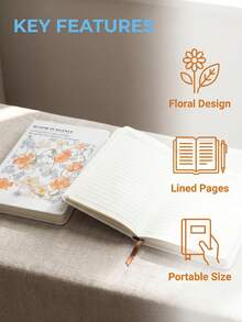 Floral Pattern Notebook, Suitable For Writing, Traveling And Daily Recording, A5 Ruled Notebook, Outdoor Sketch Notebook, Size 210mm X 145mm, Applicable For Office, Home, School, Two Size Options, Office Assistant, Back To School Essential - A5 - View 3
