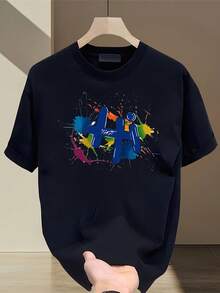 Men's Heavy Cotton T-Shirt - 黑色 - 查看 11