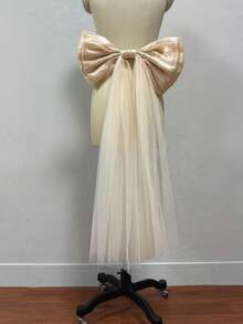 1 chiếc nơ satin bóng màu hồng bằng vải organza (39cm) + 1 dải ruy băng voan dài 75cm để trang trí eo. - Nhiều màu - Xem 19