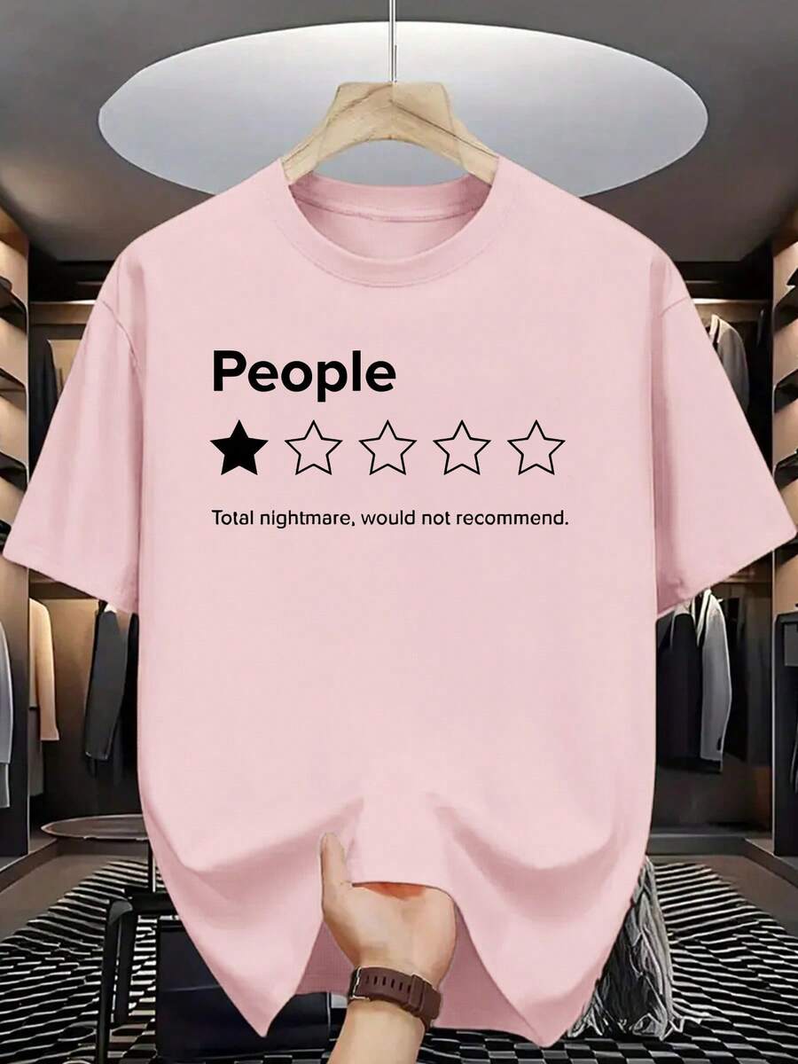 Camiseta clásica de cuello redondo para hombre, diseño sencillo y versátil, tela cómoda y transpirable, adecuada para uso casual diario. - Rojo - Ver 1