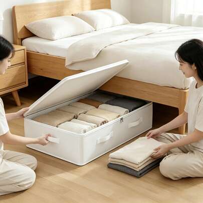 1 chiếc túi đựng đồ dung tích lớn, kiểu dáng hiện đại, thanh lịch, chất liệu vải không dệt dày dặn, có thể gấp gọn, cửa sổ trong suốt, túi đựng quần áo nhiều lớp, túi đựng đồ gấp dọc tiết kiệm không gian cho tủ quần áo, giường ngủ, phòng ngủ, du lịch ngoài trời, sắp xếp đồ đạc theo mùa, sử dụng hàng ngày trong nhà.