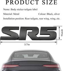 BWBWND 2 PCS 3D SR5 Metal Emblem, Classic Decorative SR5 Nameplate Logo Side Rear Tailgate Badge, Car Fender Trunk Letters Emblem Sticker Decal Compatible With 4Runner Tacoma (Black) - ColorA - View 2