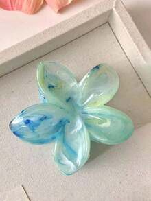 4/5/6pcs 4cm Fashionable Gradient Hawaiian Flower Hair Clips, Simple Versatile Small Hair Clips Suitable For Work/Date/Vacation - Multicolor - View 5