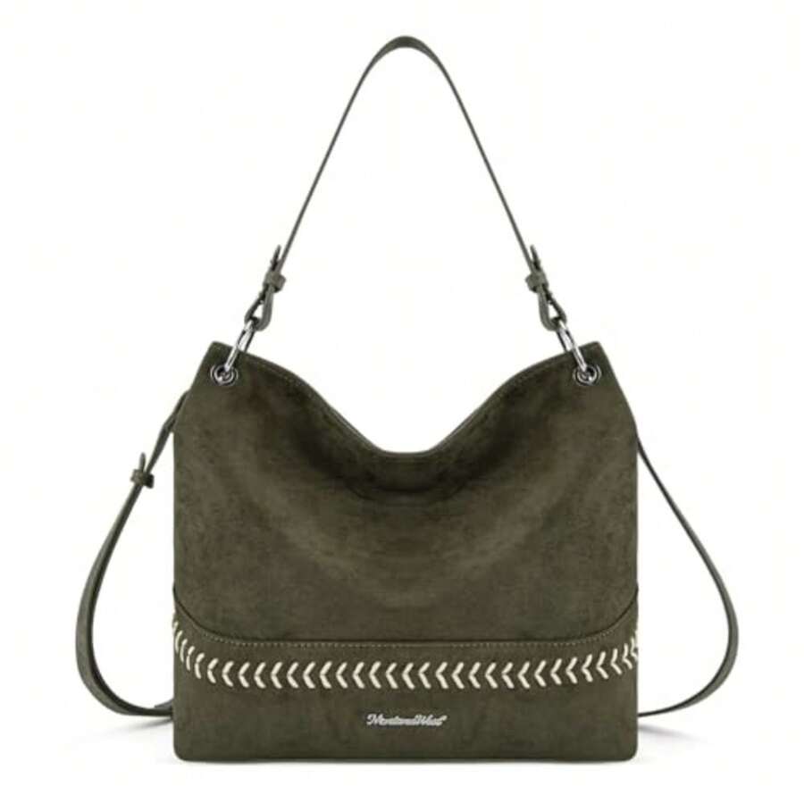 Hobo Bag For Ladies Shoulder Handbags With Back Pocket Purses, With Zipper, Purses, With Zipper - Y-green - View 1