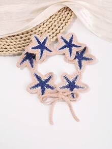 1pc Bohemian Style Starfish Braided Headband, Vacation Style Braided Hair Accessory, Beach/Daily Outfit Accessory - Multicolor - View 12
