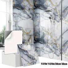 Brodark 10/20片装 Ins 风奢华大理石纹理自粘壁纸，30x30厘米，3种颜色可选，防水、防油、可移除，适用于厨房/浴室墙面装饰，出租公寓装修必备。 - 多色 - 查看 6