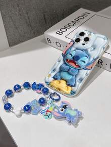 Disney Has Authorized, Phone Case - Chain Set, The Stitch Lilo & Stitch 3D Phone Case Plus A Silicone 3D Stitch Bracelet With Metallic Ring Removable Bracelet, Stitch And Angel Pattern, Compatible With Iphone17/16/15/14/13/12/11/XS/XR/X Plus Pro Max, A Stylish Cartoon Phone Case, The Perfect Gift Choice, Phone Protection, Durable Phone Cover, Great Gift For Friends And Family. - trắng - Xem 5