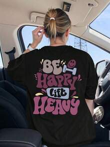 This Women's T-Shirt Makes An Ideal Gift For Fitness Enthusiasts. It Features A Fun Weightlifting Design, Short Sleeves, And A Crew Neck, Making It Perfect For Everyday Wear, Workouts, And Any Time Of Year, Including Summer. Casual And Comfortable, This  And Best-Selling Item Is Worth Buying. UBVR - 黑色 - 查看 5