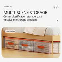 Large Capacity Bedding Storage Bag With Drawer-Style Under-Bed Storage Box, Transparent Clothes And Toy Organizer, Dustproof And Moistureproof - Multicolor - View 3