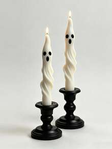 1 Stück Halloween langer Streifen Geist Silikon Kerzenform, 3D süße Geistform, leicht zu entformen wiederverwendbare Silikonform für DIY Aromatherapie Kerzen Gips Epoxidharz Ornamente Heimparty Dekoration - A - Übersicht 5