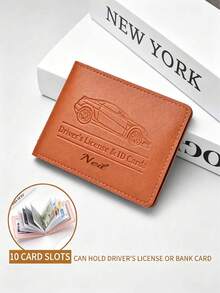 Customized Text LOGO Personalized Vehicle Registration Card Holder - Suitable For Car Insurance, Driver's License And Vehicle Documents Card Case, Auto Accessories, Unisex Personalized PU Leather ID And Driver's License, 10 Card Slots Protective Cover - Multicolor - View 11