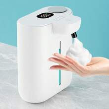 1个自动皂液器，可充电浴室液体皂液器，非接触式洗手泡沫皂液器，壁挂式，适用于浴室、洗手间、厨房、酒店、医院、商场，安装简便，500毫升容量感应式自动液体皂液/洗洁精分配器 - P19 - 查看 16