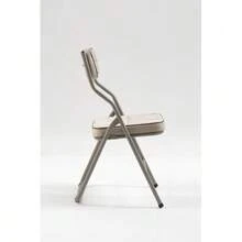Folding Chairs In A Pack Of 2 – Folding Dining Chairs With Cushions, Portable And Already Assembled, Additional Folding Chairs For Guests, Kitchen, Office, Wedding And Party - 卡其色 - 查看 4