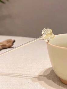 1件/2件 水晶蓮花髮簪 極簡金屬髮夾 優雅女款髮飾 - 彩色 - 查看 8