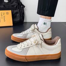 Zapatos casuales unisex, tallas 36-45, zapatos casuales para mujer y zapatillas deportivas para hombre, zapatos planos con cordones de suela suave, zapatos de hombre cómodos y ligeros para uso diario, zapatillas de hombre de corte bajo, nuevo modelo de otoño 2026, diseño de nicho, zapatillas deportivas blancas de suela gruesa estilo retro, zapatos de moda. - Blanco y negro - Ver 4
