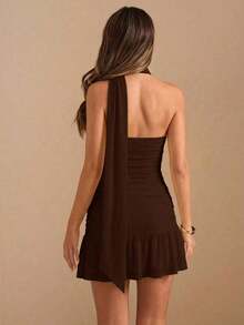 Women Plus Size Sports Dresses - Whole Grain Coffee - View 3