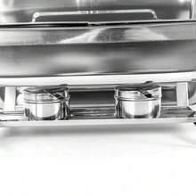 Edelstahl Chafing Dish Speisenwärmer Warmhaltebehälter Rechaud Wärmebehälter - Silber - Übersicht 4