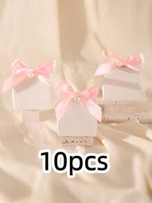 Kotak Kado Kertas Pembungkus Polos, Dengan Hiasan Pita dan Mutiara, Suvenir Pesta, Dekorasi Ulang Tahun, Dekorasi Pernikahan, Perlengkapan Pesta, Hari Valentine - A - View 13