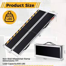 Rampa portátil de aluminio para silla de ruedas – Plegable, ligera, superficie antideslizante, capacidad 272 kg, con cerradura de  – Acceso  en umbrales, escalones, puertas - A - Ver 5