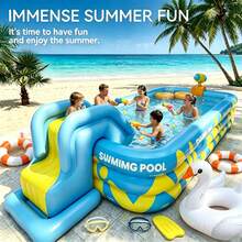 Large Foldable Inflatable Swimming Pool, PVC Thick Indoor Outdoor Water Play Pool, Family Water Party Pool For Summer Cooling, Foldable Summer Pool Suitable For Backyard Or Garden, Ideal For Camping - A - View 3