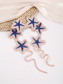 1pc Bohemian Style Starfish Braided Headband, Vacation Style Braided Hair Accessory, Beach/Daily Outfit Accessory - Multicolor - View 5