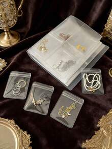 1 pieza Álbum de almacenamiento de joyas transparente, caja de joyas multifuncional, bolsa de almacenamiento de gran capacidad adecuada para guardar anillos, collares, aretes y pulseras, adecuada para almacenamiento diario, almacenamiento clasificado para proteger sus joyas preciadas de rasguños y enredos con un diseño compacto y ligero - multicolor - Ver 2