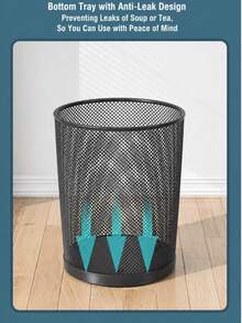 Nordic Minimalist Metal Wire Mesh Trash Can, Office Desktop Wastebasket, Durable Breathable Garbage Bin For Bathroom Kitchen, [Multiple Sizes Available] - View 4