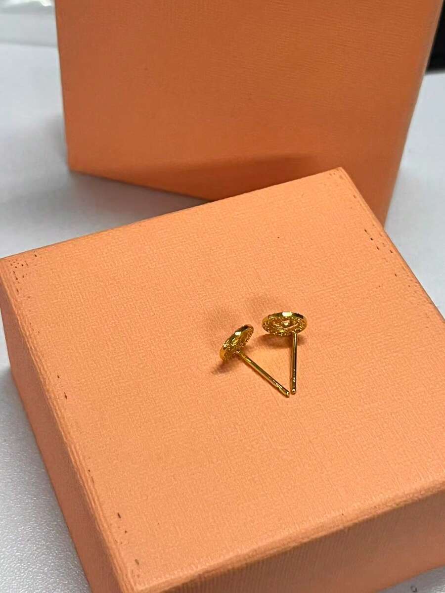 Bông tai chữ G đôi đính đá sang trọng kiểu Âu và Mỹ, kiểu dáng cổ điển thanh lịch dành cho nữ. - Bông tai đính đá hình chữ G kép - Xem 1